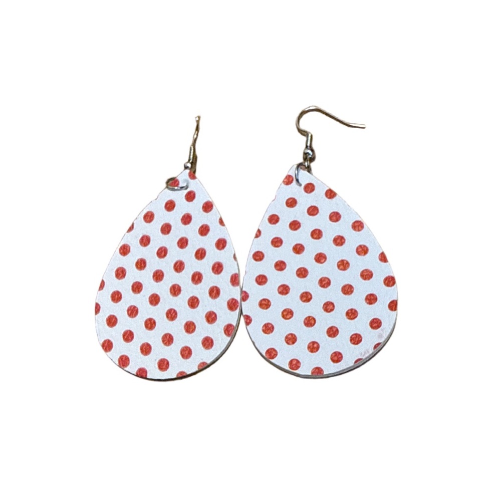 Polka Dot Teardrop Earrings